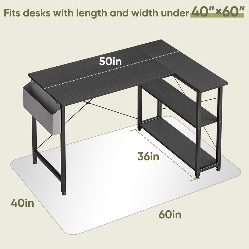 40" x 60" Glass Chair Mat for Carpet, 0.2" Thick