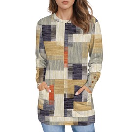 LOMON Womens Long Sleeve Tops Tunic Pullover for Women with Leggings Long T Shirts for Women Loose Fit with Pockets M