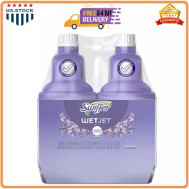 Swiffer WetJet Floor Cleaner Solution Refill, Lavender Scent | 2 ct, 84.4 fl oz