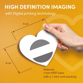Destination Vinyl ltd Great Coasters (Set of 2) Heart - BW - Luxembourg Flag Map Drink Glossy Coasters/Tabletop Protection for Any Table Type #41687