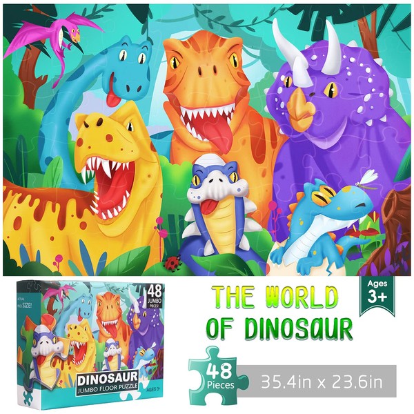 Jumbo Floor Puzzle for Kids Dinosaur Jigsaw Large Puzzles 48