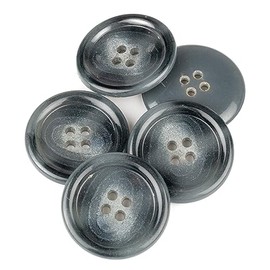 Mibo 4pcs Urea Coat Buttons with Rim - Concaved Center - 4 Hole - 54L(28mm) - Teal Blue Mix