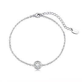 Philip Jones Crystal Anklet Created with Zircondia® Crystals