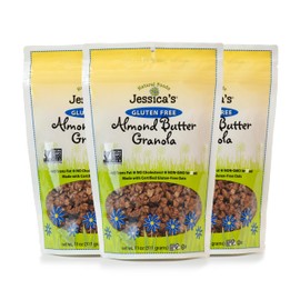 Jessica’s Natural Foods - Gluten-Free Almond Butter Granola, made with crunchy almonds and almond butter, Non-GMO, no artificial flavors or preservatives, 11oz (Pack of 3)