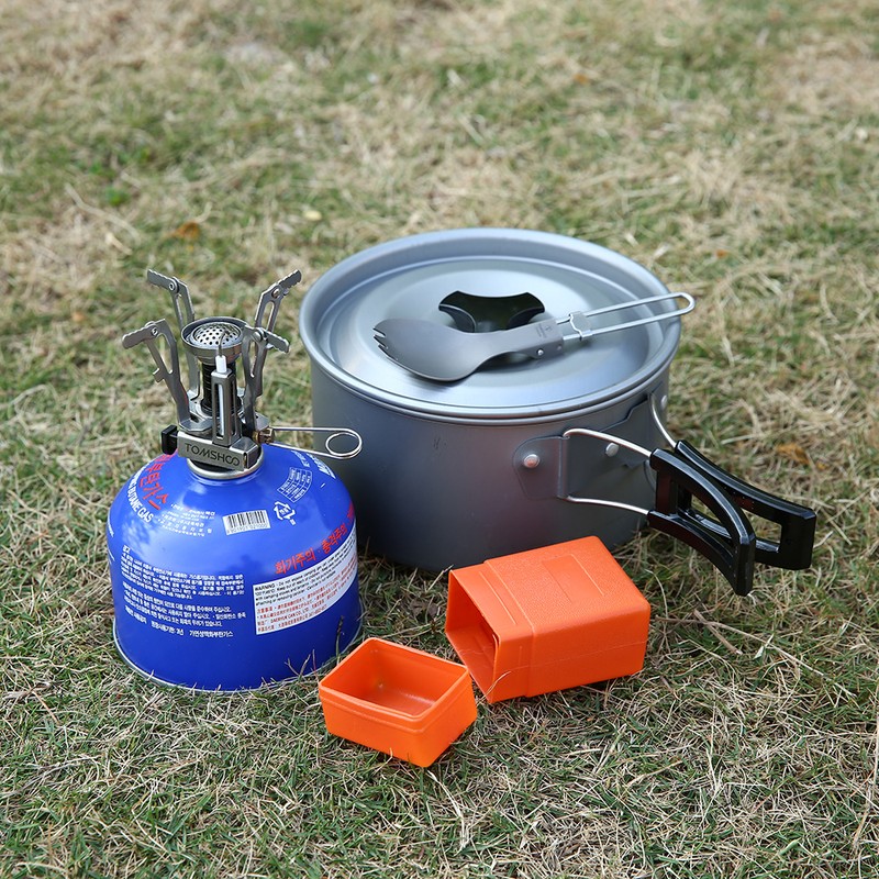 Mini Backpacking Canister Stove Burners Camping Outdoor Cooking Foldable Hiking