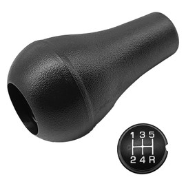 SYudwen Manual Gear Shift Knob with Cover 5 Speed Replace# 52104174 Compatible with JP Wrangler Cherokee Dodge Ram Dakota Manual Gear Shift Lever Handle Black