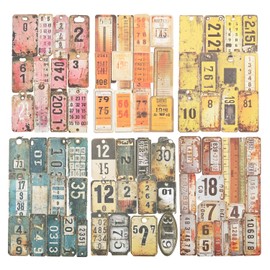 AuriicLeaf Vintage Numbered Tags Sticker Set, 150PCS Retro Cardstock Stickers for Scrapbooking, Journaling, DIY Crafts, and Art Supplies