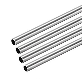 TOP-VIGOR 4Pcs 304 Stainless Steel Tube 5mm OD 0.4mm Wall Thickness 250mm Length, Seamless Straight Stainless Steel Round Tubing Stainless Steel Tube for Crafts Home Furnishing, Machinery