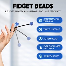 Fidget Beads, Metal Fidget Toy EDC Anxiety Relief Toy for Men Women Teens Skill Players Stress Relief Toys(A-Blue)