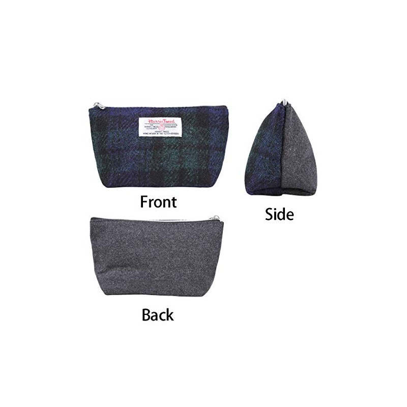Harris Tweed Plaid Tartan Zipped Purse Cosmetic Toiletry Makeup Pouches