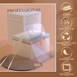 Acrylic Cosmetic Makeup Palette, 4 in 2 Set Makeup Mixing Palette with Spatula, Makeup Palette Mixing Tray, Foundation Mixing Palette, Paint Palettes