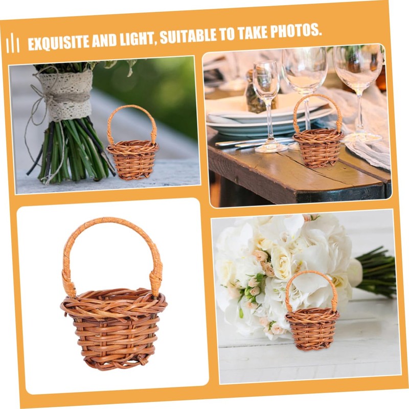 12Pcs Miniature Baskets Handheld Woven Baskets for Home Office Decor