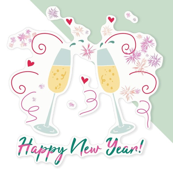 Azeeda 'Happy New Year' White Premium Vinyl Decal Sticker –