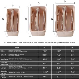 ZTUJO Purse Organizer Insert, Felt Bag Organizer with Metal Zipper, Handbag & Tote Shaper, For Speedy Neverfull Tote, 7 Sizes(Large, Beige)