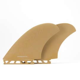 nanazero Fiberglass Mid Length Twin fin Single tab 5.3" Light Brown - Surfboard fins