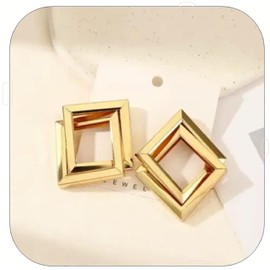 Statetment Earrings for Women Trendy Layered Square Gold Earrings for Women Lightweight Hypoallergenic Boho Earrings Gifts for Women Birthday Thanksgiving