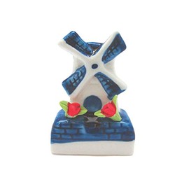 Essence of Europe Gifts E.H.G Ceramic Miniature Windmill with Tulips