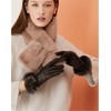 Daks Women's Accessory Black Lamb Leather Rex Fur Trim Smartphone