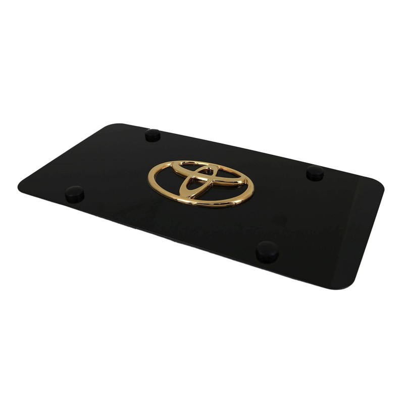Au-TOMOTIVE GOLD Logo License Plate for Toyota (Gold on Black)
