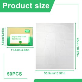FIMWOLZ Pack of 50 Disposable Toilet Seat Covers Flushable Toilet Pad Antibacterial Ideal for Travel Public Toilets Potty Training Hotel Hospital
