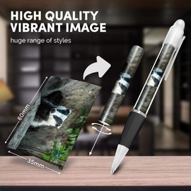 Destination Vinyl ltd Beautiful and comfortable White Ballpoint Pen(Black Ink) - Badger Sett Wildlife Animal #15810