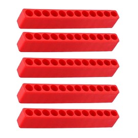 Uadme Drill Bit Organiser, 5Pcs 12 Holes Screwdriver Bits Storage Holder, Flexible Plastic Hex Bits Strips Organizer, Screwdriver Head Storage Case for Storage and Organization
