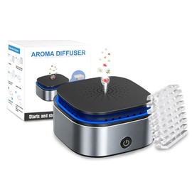 Waterless Diffuser, Smart Car Air Freshener, Automatic Car Scent Diffuser Aroma for Vehicles Home, [No Spill, Safe for Kids & Pets], Black, Velvet Warm
