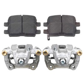 AutoShack Pair of 2 Rear Brake Calipers and Ceramic Pads Set Driver and Passenger Side Replacement for 2003-2007 2008 Honda Pilot 2001 2002 2003 2004 2005 2006 Acura MDX 3.5L V6 AWD FWD BCPKG0030