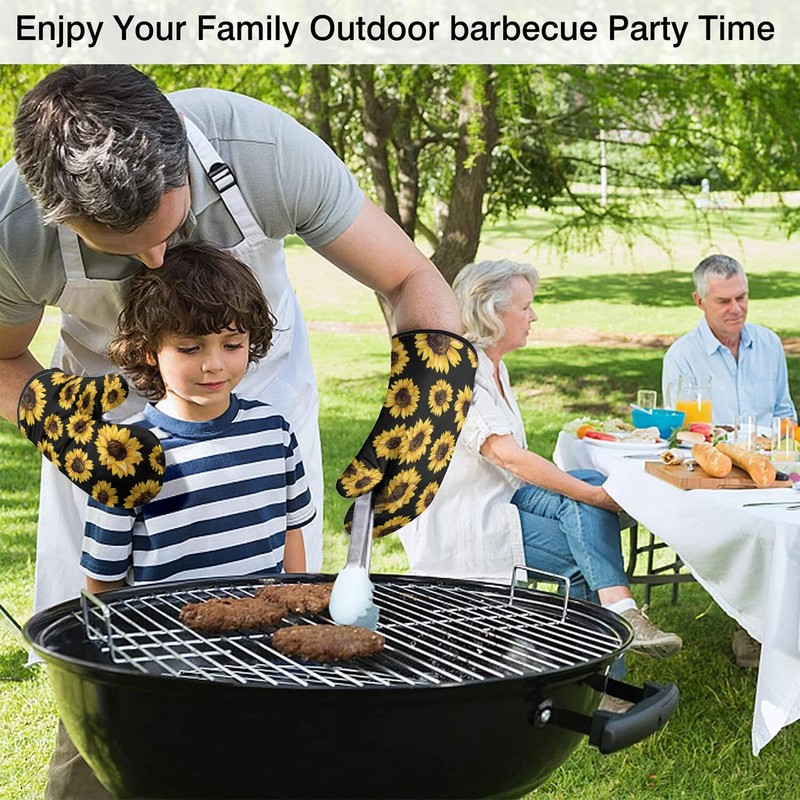 Sabobo Sunflower Gifts Oven Mitts and Pot Holders Set of