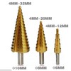 Malayas 3pcs 4-12/20/32mm Large HSS Steel Step Cone Drill Titanium
