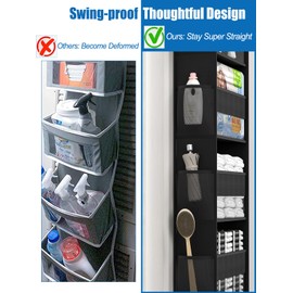 Hioya Over The Door Storage Organizer, RV Bathroom Organizer, Over The Door Organizer Camper Storage and Organization, 5 Shelf Hanging Over Door Organizer for Camper, Bathroom, Bedroom, Closet-Black