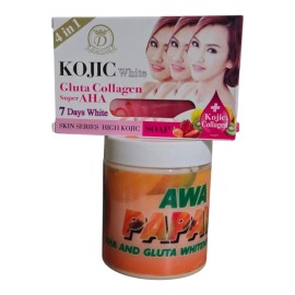 AWA Papaya Aha Gluta CREAM & Kojic Gluta Collagen Super Aha Bar Super Combo