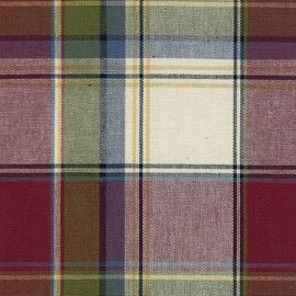 Longaberger 9" Bowl Basket Paprika Plaid Fabric Over the Edge Style Liner