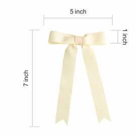 Meseey 30 Pcs 5 x 7 Inch Champagne Grosgrain Ribbon Bows with Twist Tie Gift Bows for Gift Wrapping, Crafts, Parties (Champagne,Width of 1")