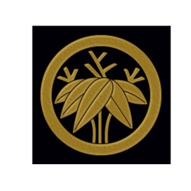 一般家紋蒔絵シール 28.丸に根笹/GD