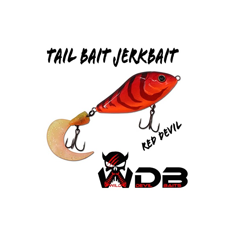 Angel-Berger Wild Devil Baits Tail Bait Jerkbait Jerk Wobbler (Red