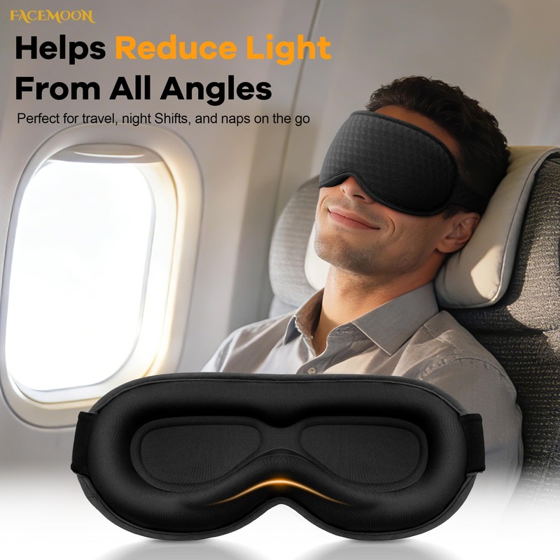 Blackout Weighted Eye Mask for Sleep: Gentle Deep-Pressure 3D Contoured