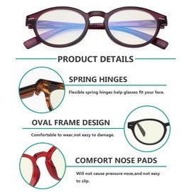 Eyekepper 10-Pack Blue Light Blocking Reading Glasses for Women Computer Readers Ladies +1.25