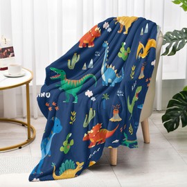 Cute Dinosaur Throw Blanket Funny Kids Boys Gifts 51x59