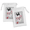 Ambesonne Yorkie Fabric Pouch Set of 2, Tilted Head Terrier