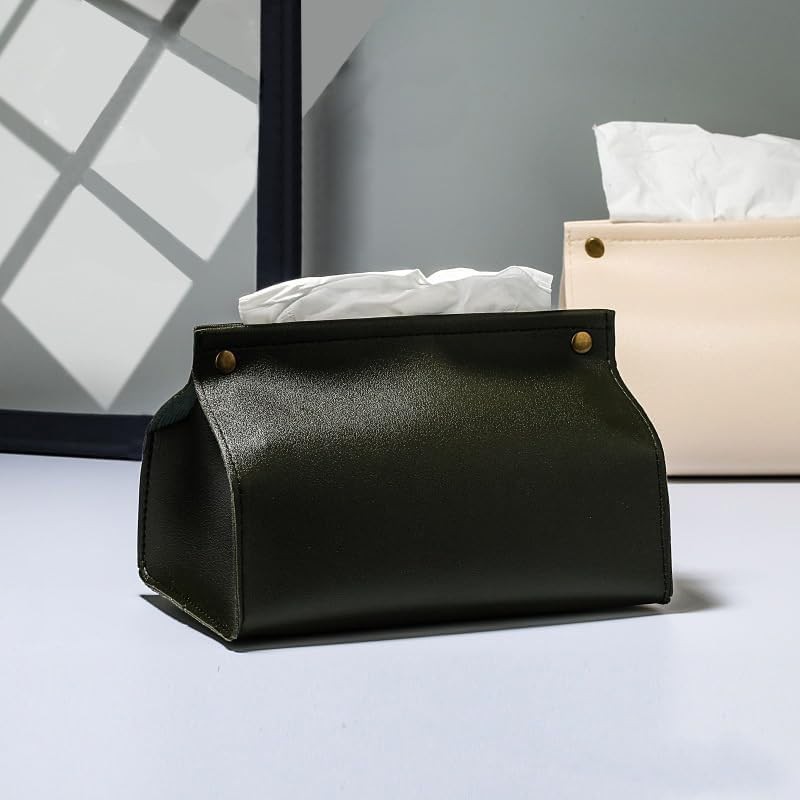 1Pcs Tissue Box Cover, Refined Modern PU Leather Tissue Box