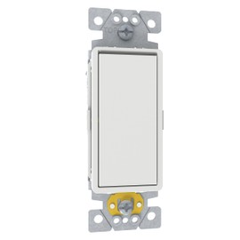 Square D by Schneider Electric X-Series 3 Way Rocker Light Switch, Single Pole Light Switch, Modular Design for Easy Color Upgrades, 1 Gang, 15 Amp, 120/277V, UL Listed, White (SQR14131WH)