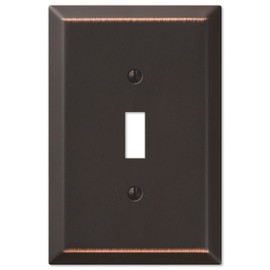 Amerelle 463TDB Oversized Wallplate, 1 Toggle, Steel, Aged Bronze, 1-Pack