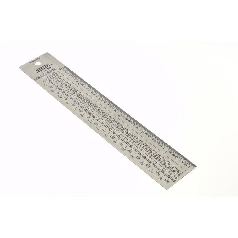 SPI 13-970-9 Tap Drill Size Reference Table with 6" Measuring