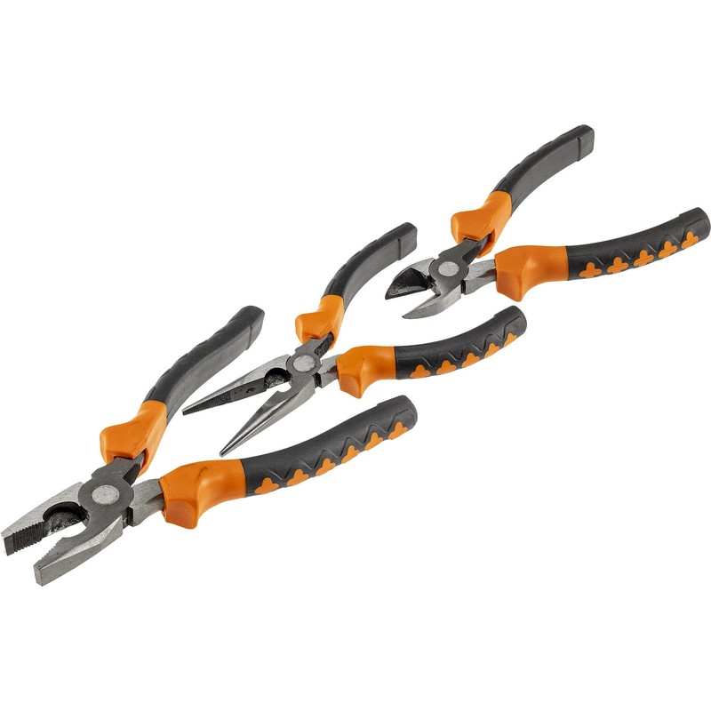Zangen-Set ''ProGrip'', 3-teilig, Kombi/Spitzzange, Seitenschneider