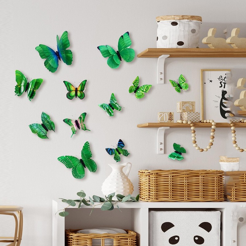 24PCS 3D Butterfly Wall Sticker Decor,3D Butterflies Stickers for Party