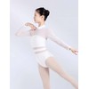 Daydance Turtleneck White Ballet Leotards for Women Dance, Gymnastics, Aerial