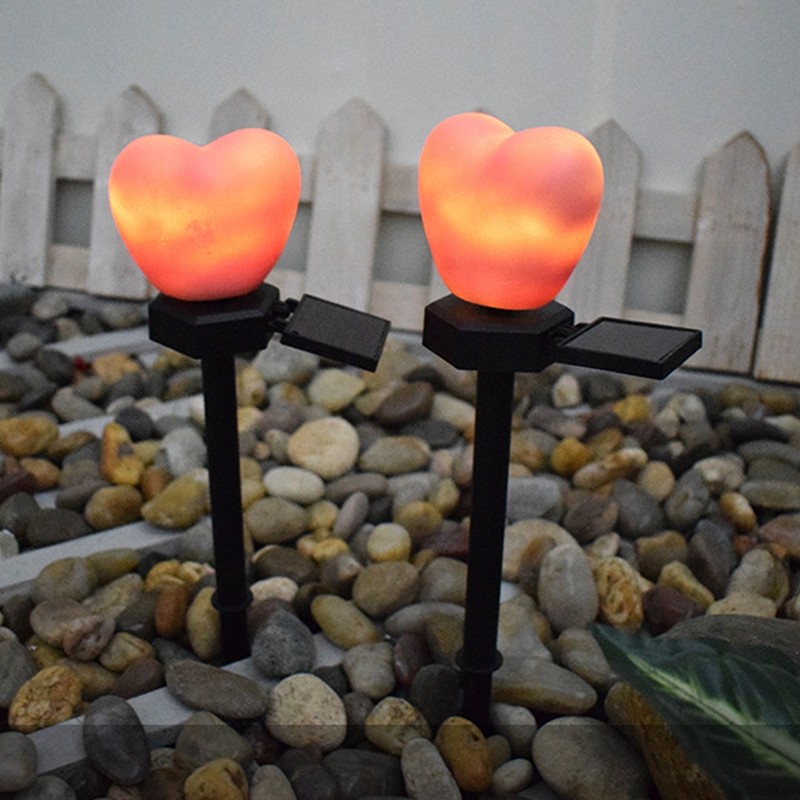 Outdoor Solar Garden Stake Lights Waterproof Solar Red Heart Shaped