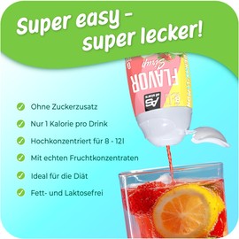 ALL STARS Flavor Sirup Strawberry-Lemon (5x65ml) - zuckerfreies Getränkekonzentrat für mehr Abwechslung im Wasserglas - nur 2 Kalorien pro Glas