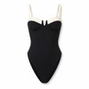 Women’s One-Piece Monokini Swimsuit for Beachwear – Black & White